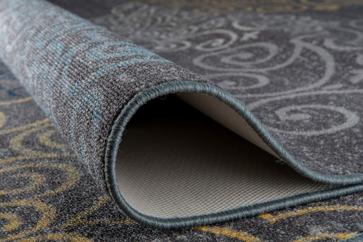 Rugshop Modern Floral Swirl Design Non-Slip Non-Skid) Area Rug Runner 2' X 7' - Diamond Home USA