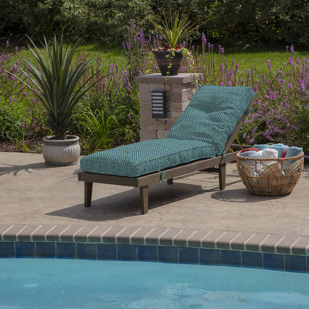 Arden Selections Polyfill Outdoor Chaise Lounge Cushion 76 x 22 Alana Tile - Diamond Home USA