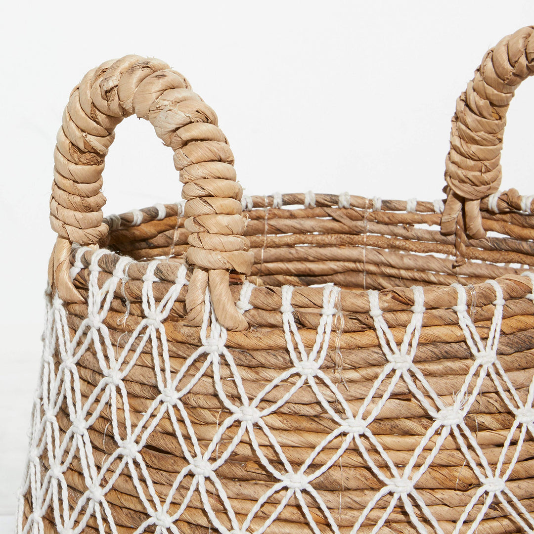 Brown Banana Leaf Natural Storage Basket (Set Of 2) 17 X 19 - Diamond Home USA