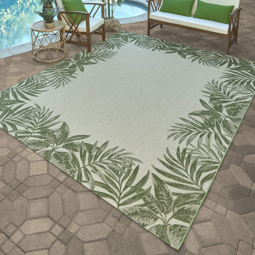 Gertmenian Indoor Outdoor Classic Flatweave Area Rug Stain & UV Resistant Carpet 6'6" x 9'6" - Diamond Home USA