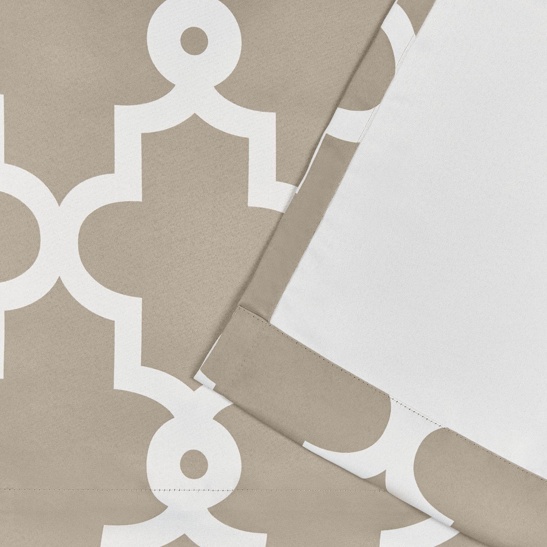 Exclusive Home Curtains Ironwork Sateen Woven Room Darkening Blackout Grommet 108x84 - Taupe - Diamond Home USA