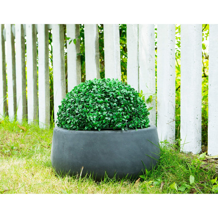 Lightweight Concrete Modern Low Bowl Cement Planter-Medium - 15.7'x15.7'x7.9' - Diamond Home USA
