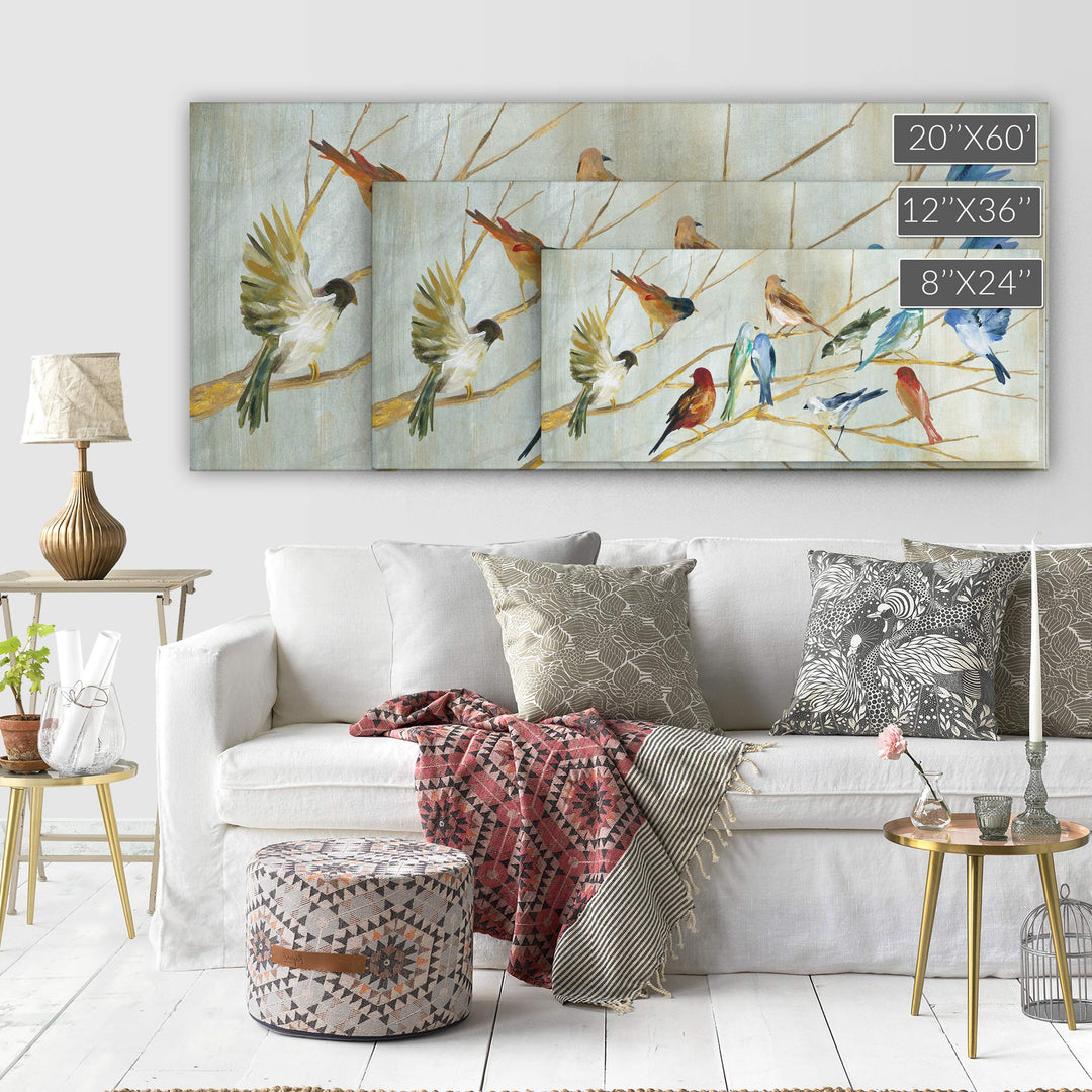 Wexford Home Morning Chorus' 3 Sizes Available Premium Gallery Wrapped Canvas 8x20 - Diamond Home USA