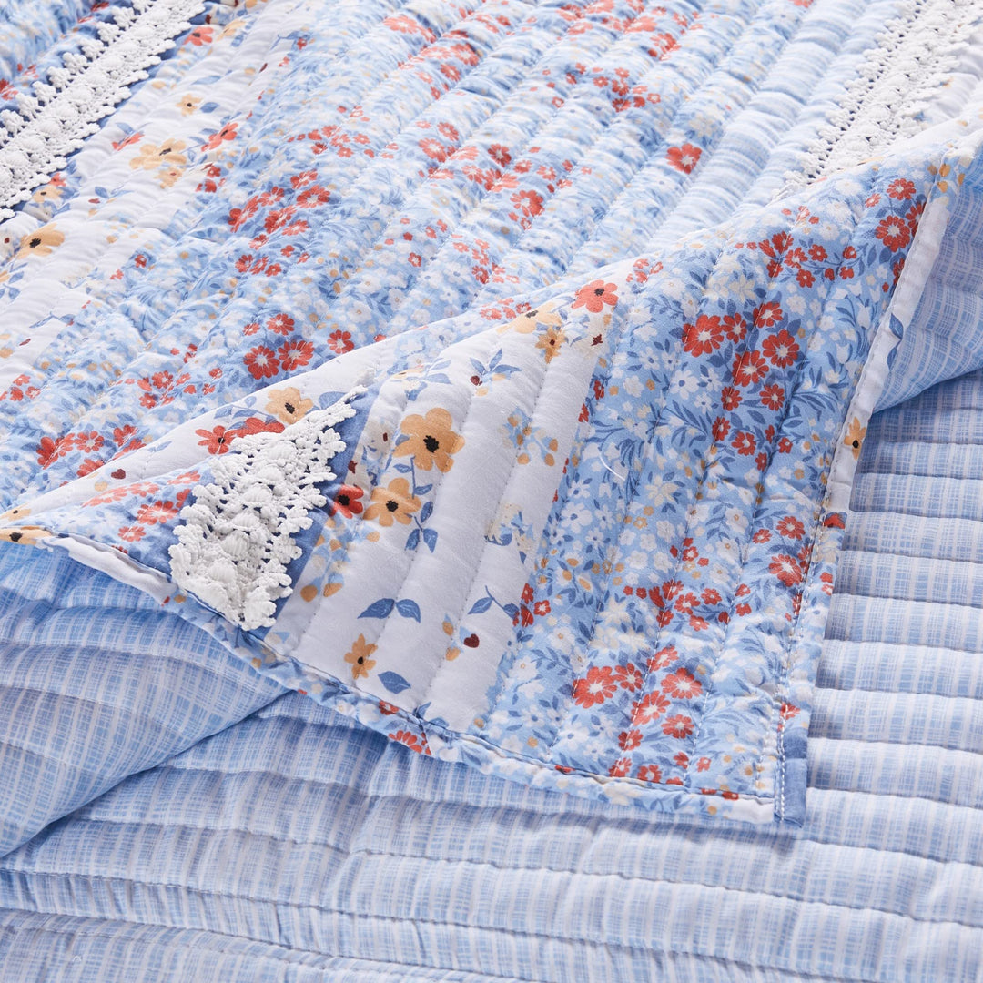 Greenland Home Betty Lace-Embellished White Throw Blanket 60 x 50 inches - Diamond Home USA