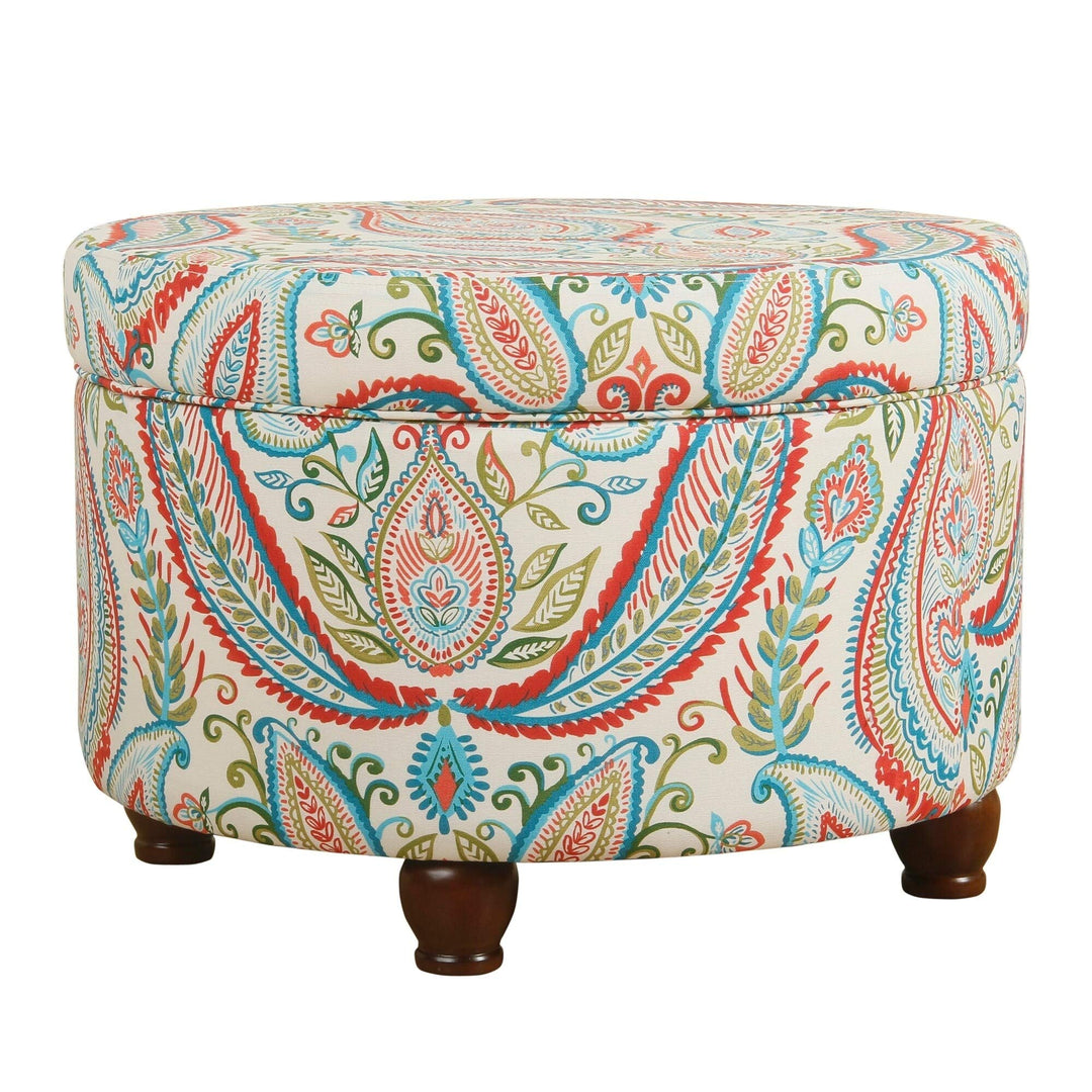 Red Blue Floral n 17 Inch Medium Size Flower n Square Storage - Diamond Home USA