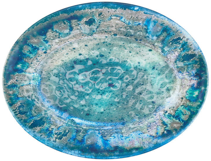 Certified International Radiance Teal 2-Piece Melamine Platter Set Multicolored - Diamond Home USA