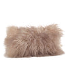 SARO LIFESTYLE 3564.OY1220B Lifestyle 100% Wool Mongolian Lamb Fur Throw 12"x20" - Oyster
