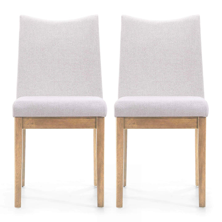 Christopher Knight Home Ignativs Fabric Dining Chair (Set of 2) Light Beige Light Beige + Oak Finish