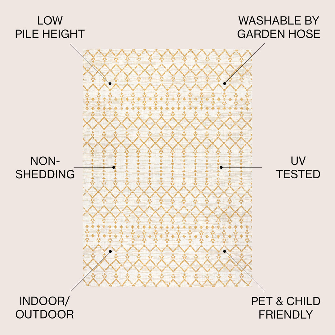 JONATHAN Y Trebol Moroccan Geometric Textured Weave Indoor/Outdoor Area Rug