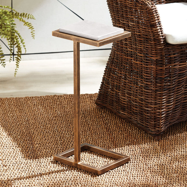 Accent Table Gold Modern Contemporary Rectangular Brass Finish - Diamond Home USA
