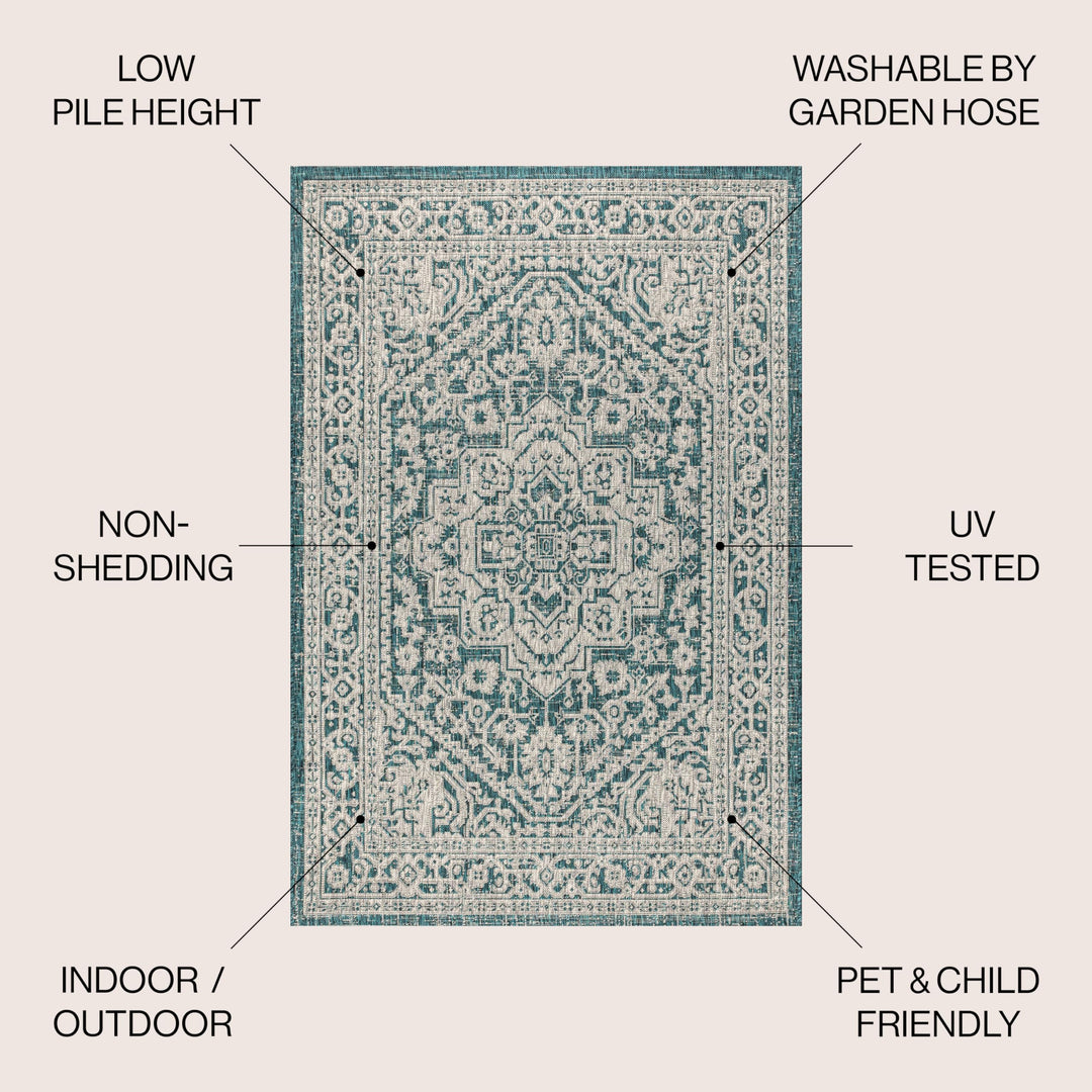 JONATHAN Y Rozetta Medallion Textured Weave Indoor/Outdoor Area Rug