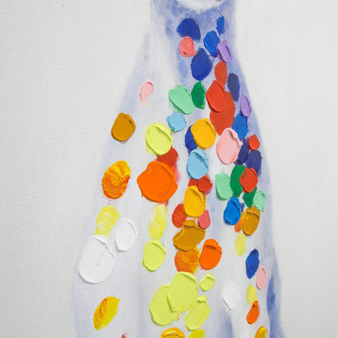 Sun Loving Doggy' Original Multicolor Handpainted Wall Art Hand Painted - Diamond Home USA