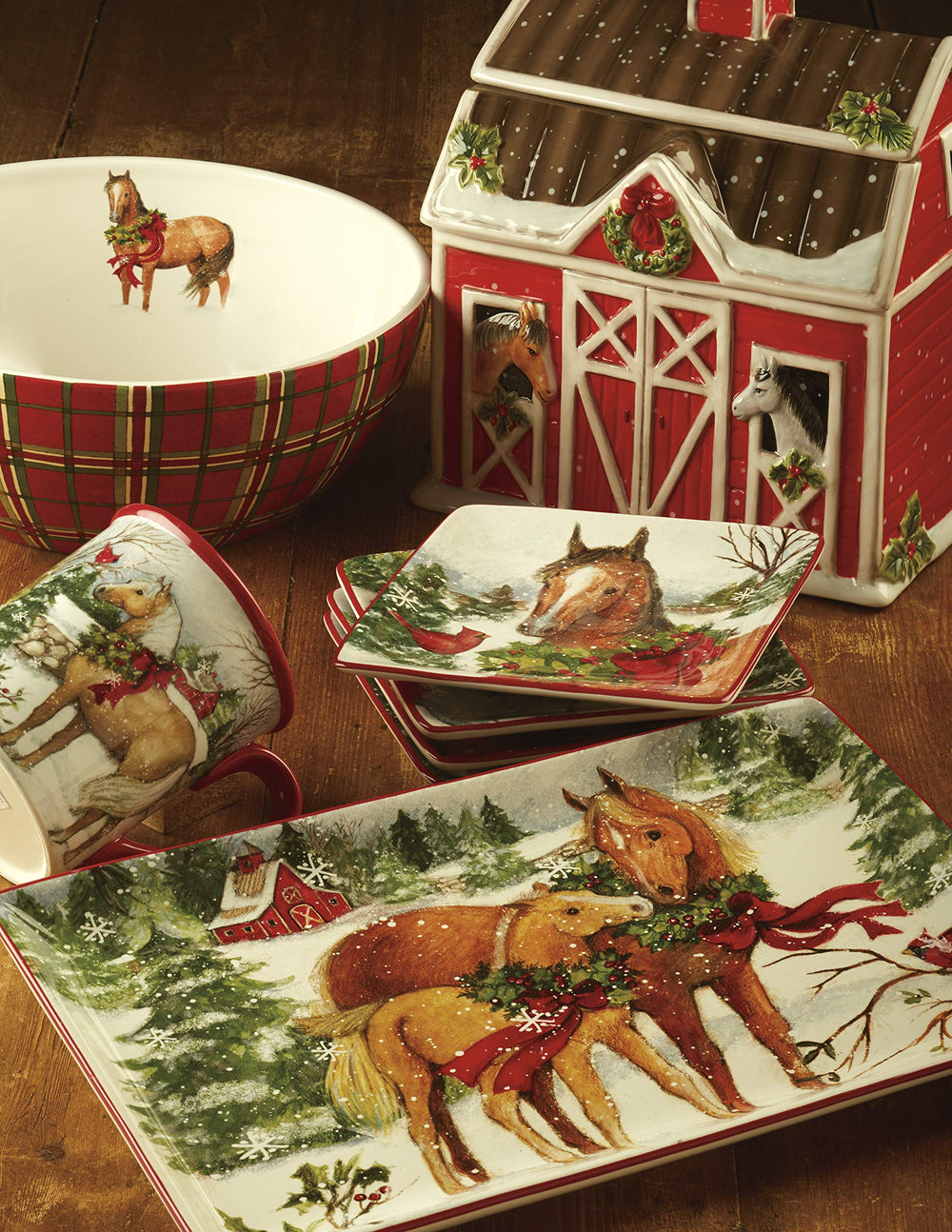 Certified International Christmas on The Farm 18 oz. Mug Set of 4 Assorted - Diamond Home USA