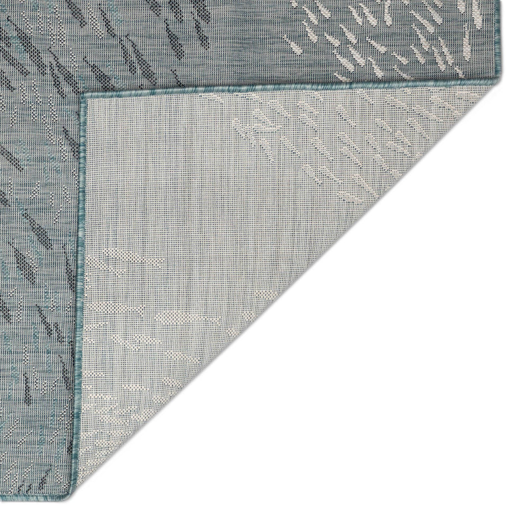 Liora Manne CARMEL Indoor/Outdoor Power Loomed Synthetic Blend Low Profile 3'3" x 4'11" - Aqua - Diamond Home USA