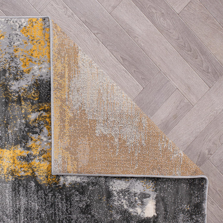 Rugshop Brighton Modern Abstract Stain Resistant Soft Runner Rug 2' x 7' Yellow - Diamond Home USA