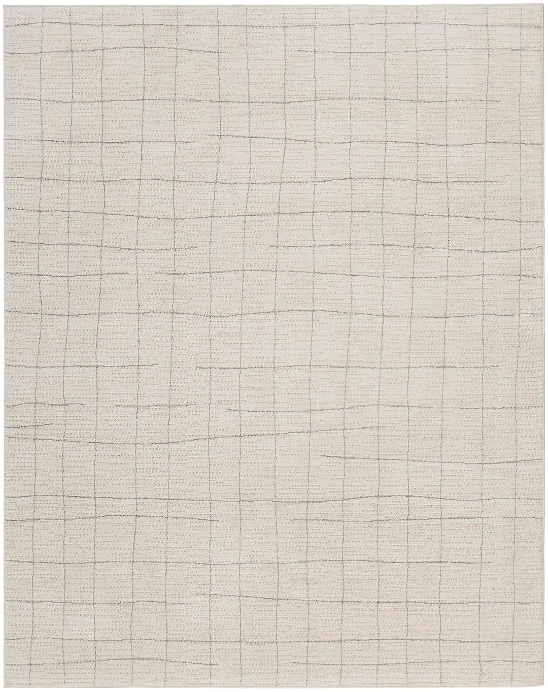 Nourison Andes Abstract Ivory Grey 3'11" x 5'11" Area Rug Easy Cleaning Non
