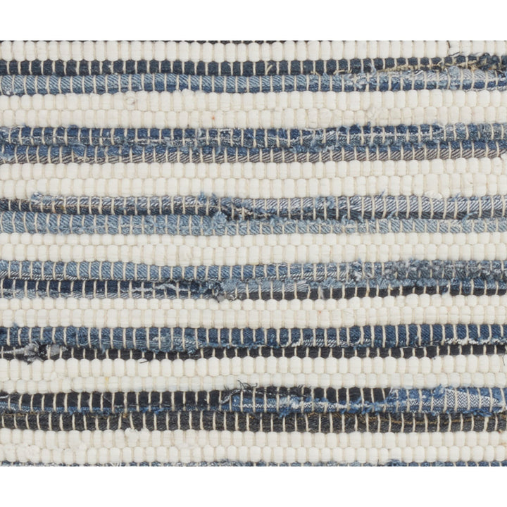 Striped Denim Down Filled Throw Pillow Blue Stripe Traditional Cotton - Diamond Home USA