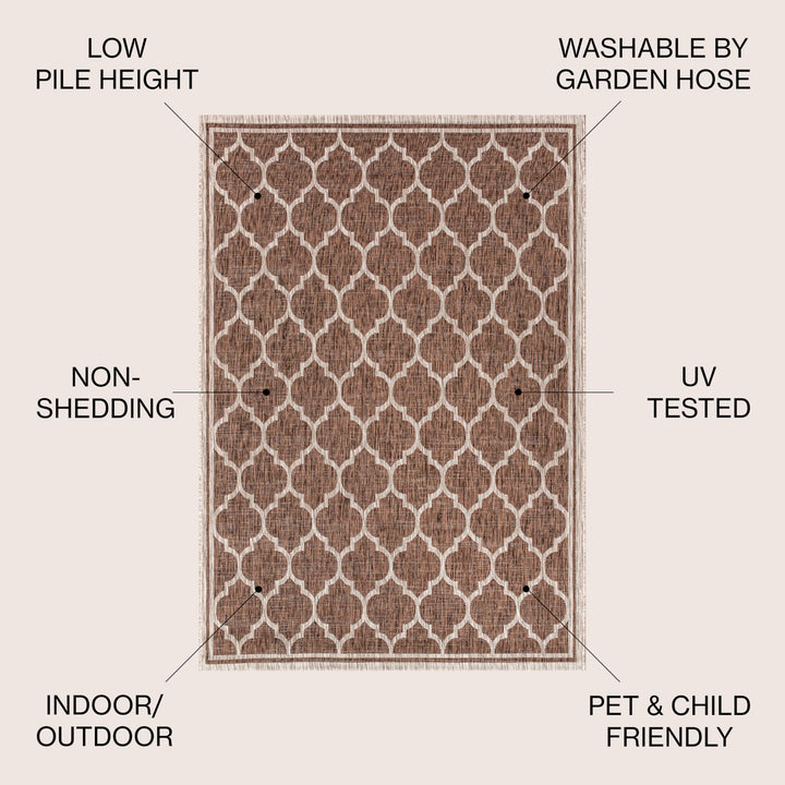 JONATHAN Y Zinnia Moroccan Trellis Textured Weave Indoor/Outdoor Area Rug