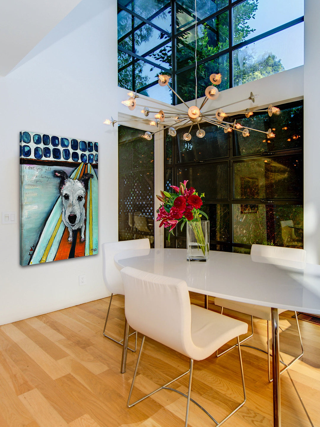 Marmont Hill 12x18 Dog on Surfboard by Tori mpisi Painting Print on Wrapped - Diamond Home USA