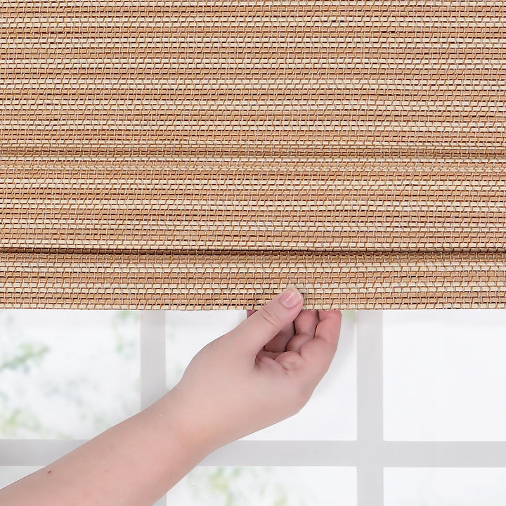 Eclipse Bamboo Roman Shades for Windows Semi-Privacy Light-Filtering