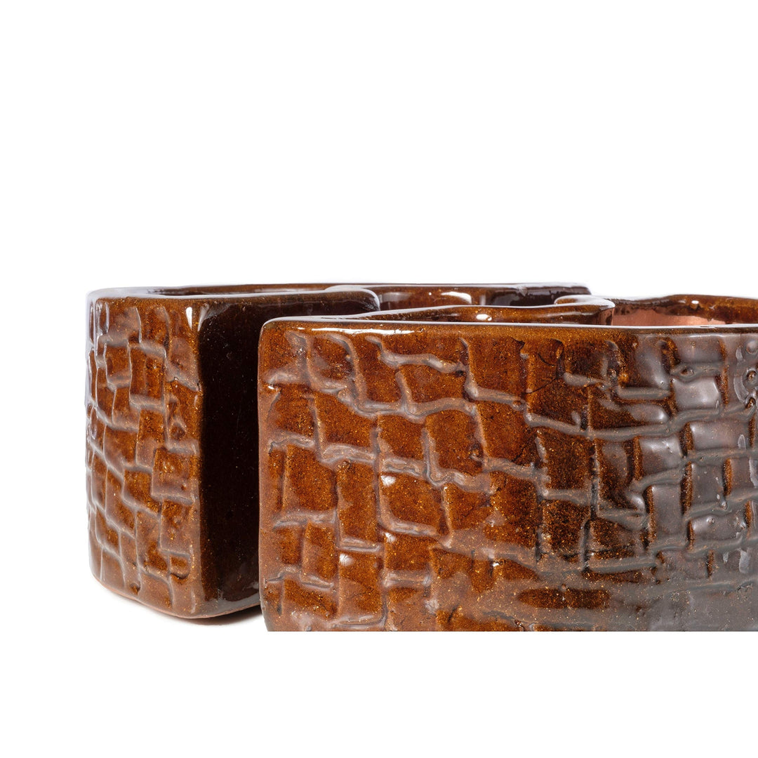 Cobblestone Novelty Pot Planter Color: Terra Brown - Diamond Home USA