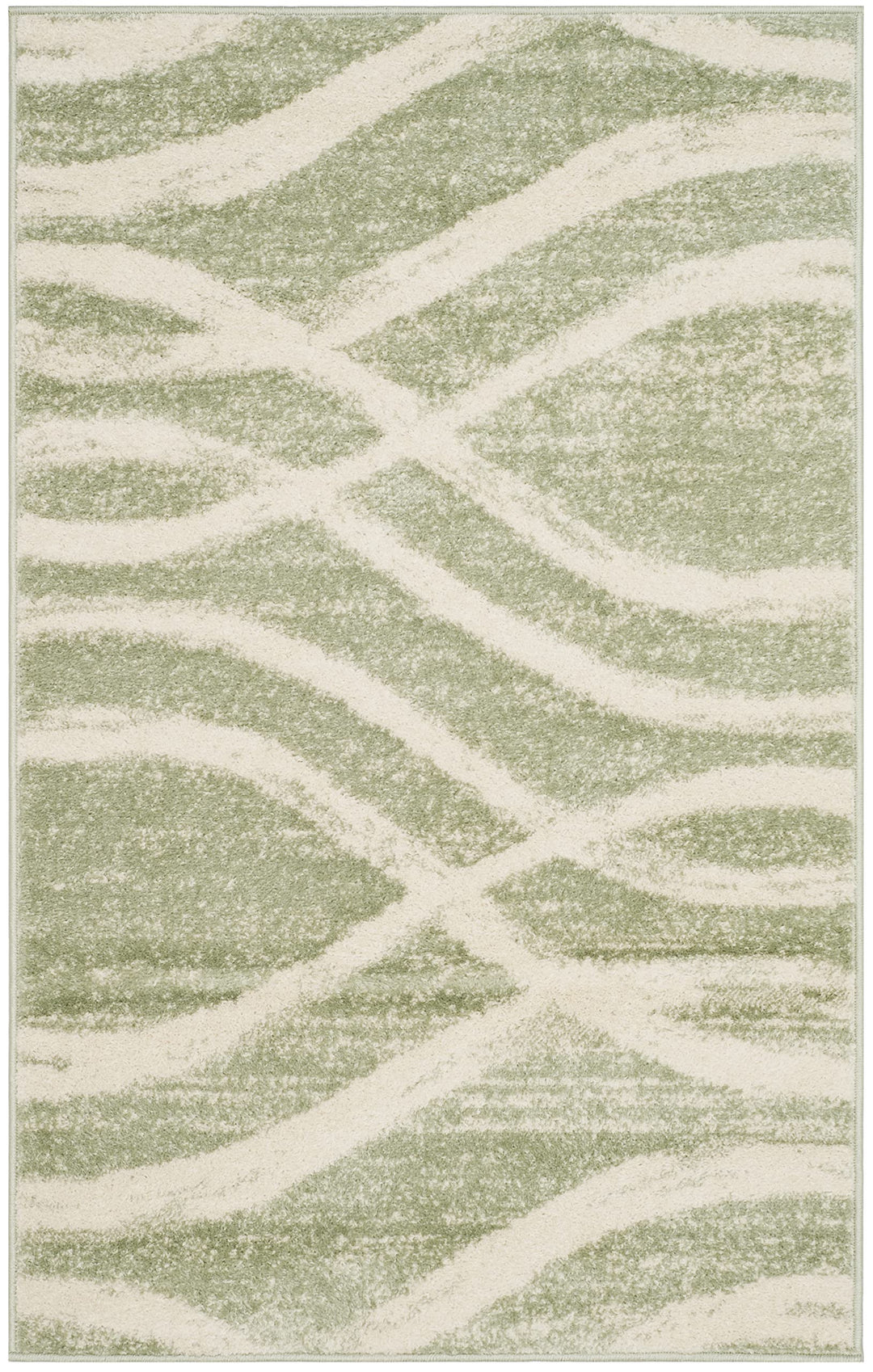 SAFAVIEH Adirondack Collection Accent Rug - 4' x 6' Sage & Cream Modern Wave - Diamond Home USA