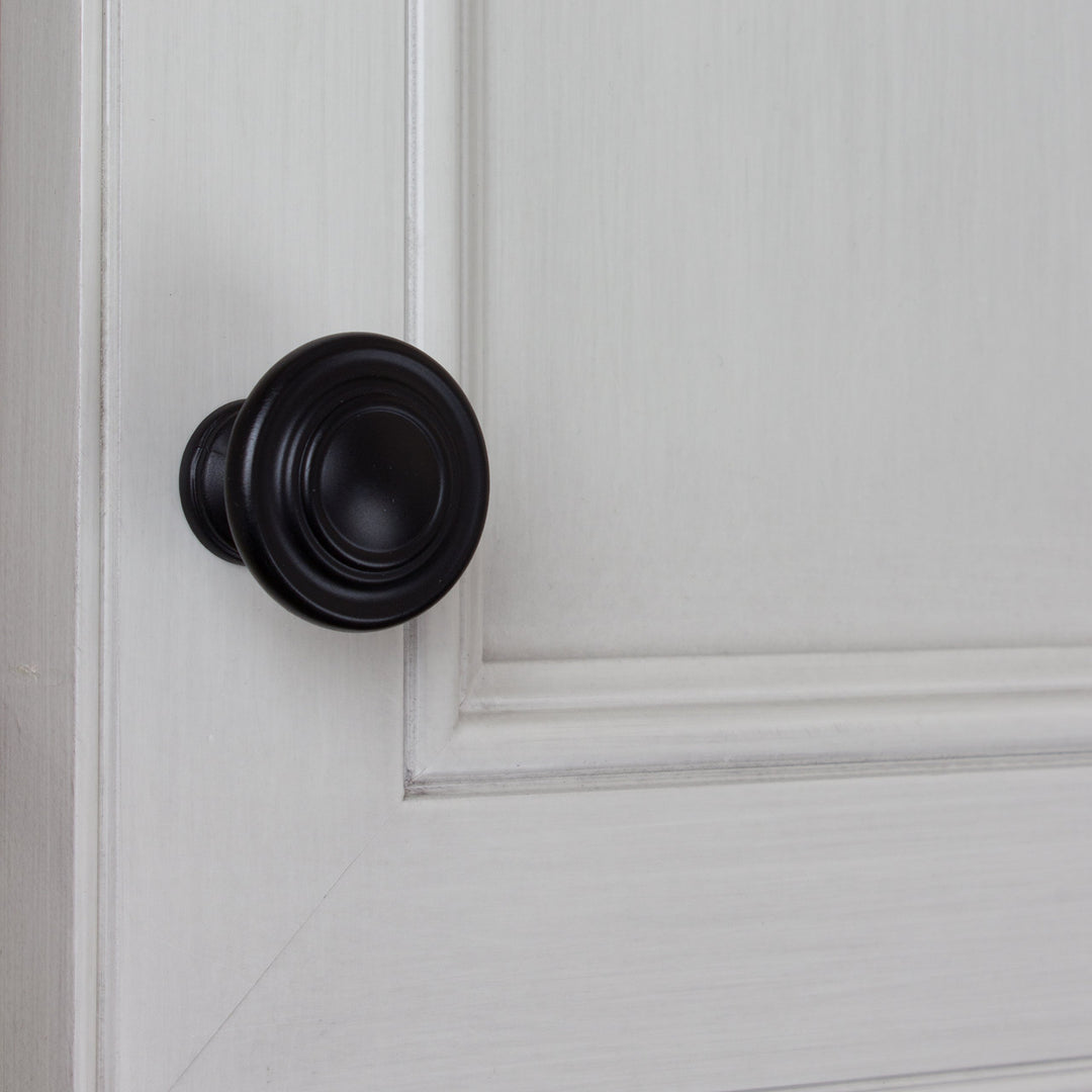 GlideRite Hardware 5415-MB-10 Classic Round Ring Cabinet Knobs 10 Pack 1.25" - Diamond Home USA