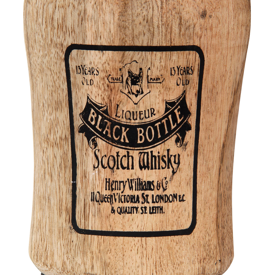 Showpiece is Free Standing Art Bottled Printed Mango Wood Brown Natural Finish - Diamond Home USA