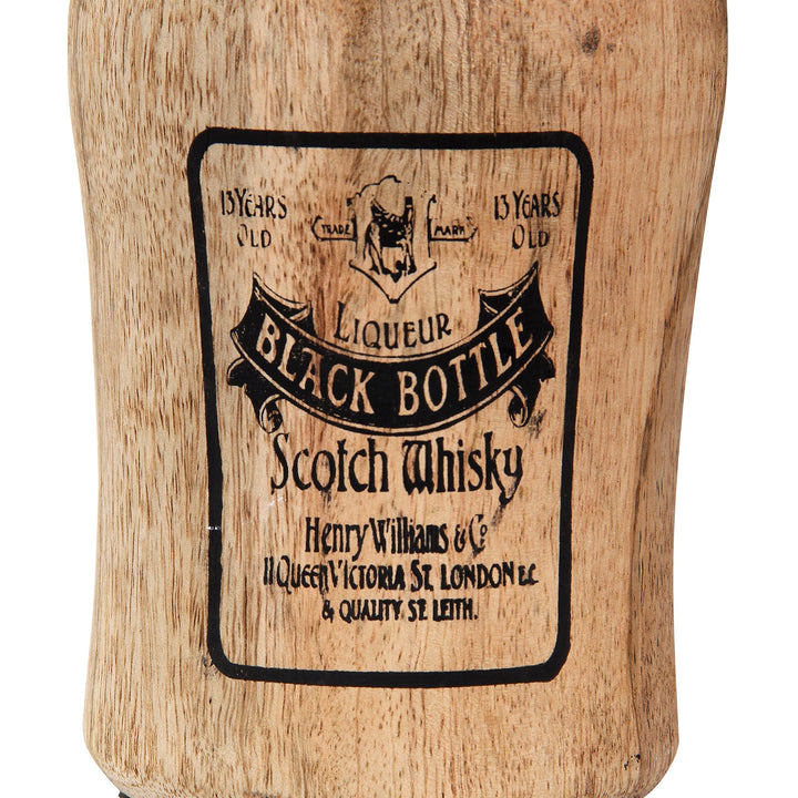 Showpiece is Free Standing Art Bottled Printed Mango Wood Brown Natural Finish - Diamond Home USA