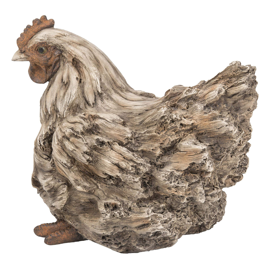 Squatting Hen Statue Polyresin