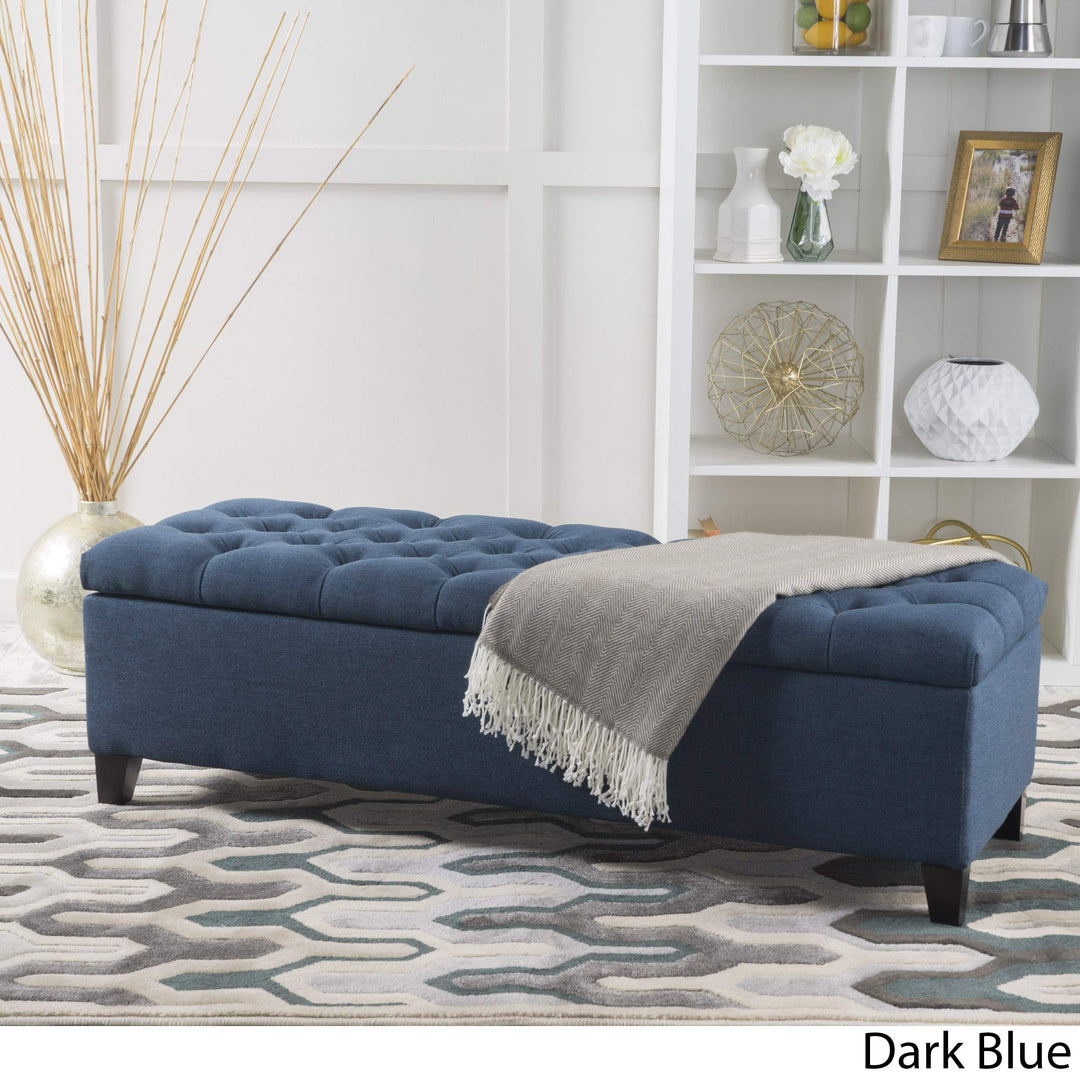 Christopher Knight Home Ottilie Fabric Storage Ottoman Dark