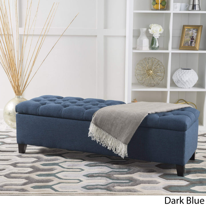 Christopher Knight Home Ottilie Fabric Storage Ottoman Dark
