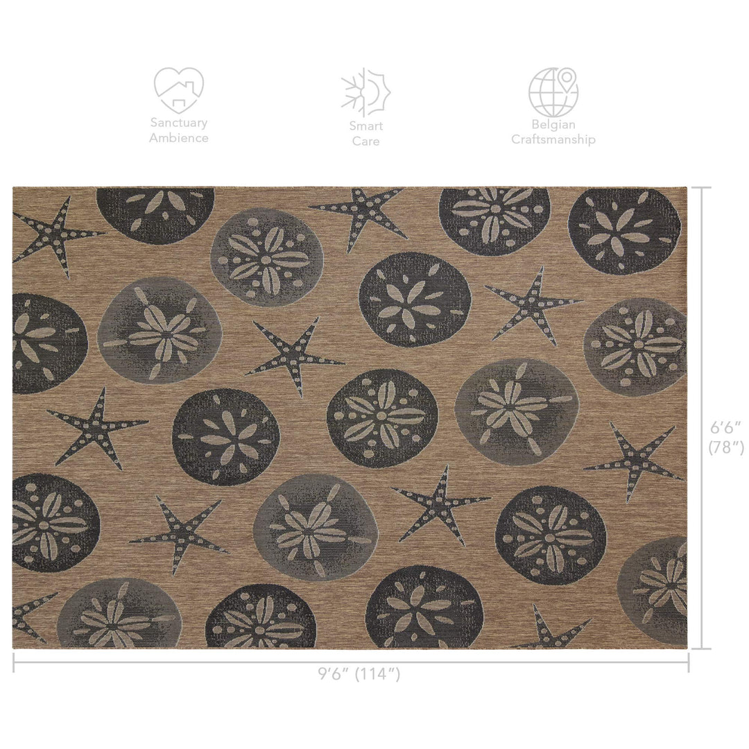 Gertmenian Indoor Outdoor Area Rug Classic Flatweave Washable Stain & UV 6'6" x 9'6" - Diamond Home USA