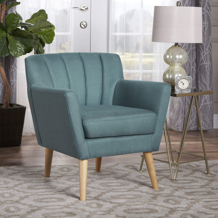 Christopher Knight Home Merel Mid Century Modern Fabric Club Chair 28.30" W x Teal - Diamond Home USA