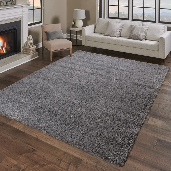 Gertmenian Indoor Modern Plush and Non-Shedding Shaggy Carpet for Foyer Living 6'6" x 9'6" - Diamond Home USA