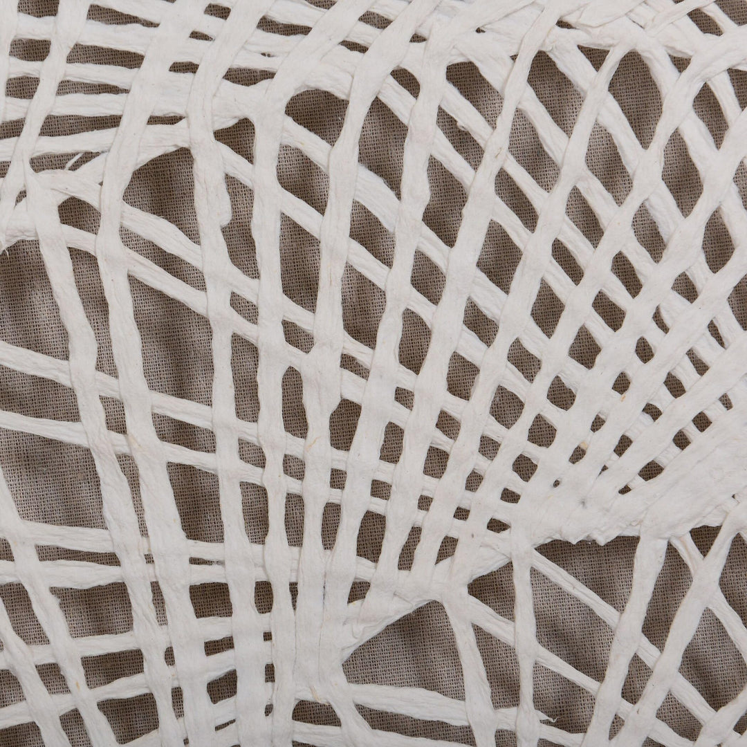 Natural Abstract Illusion Rice Paper Shadow Box Wall Art White Bohemian Eclectic - Diamond Home USA