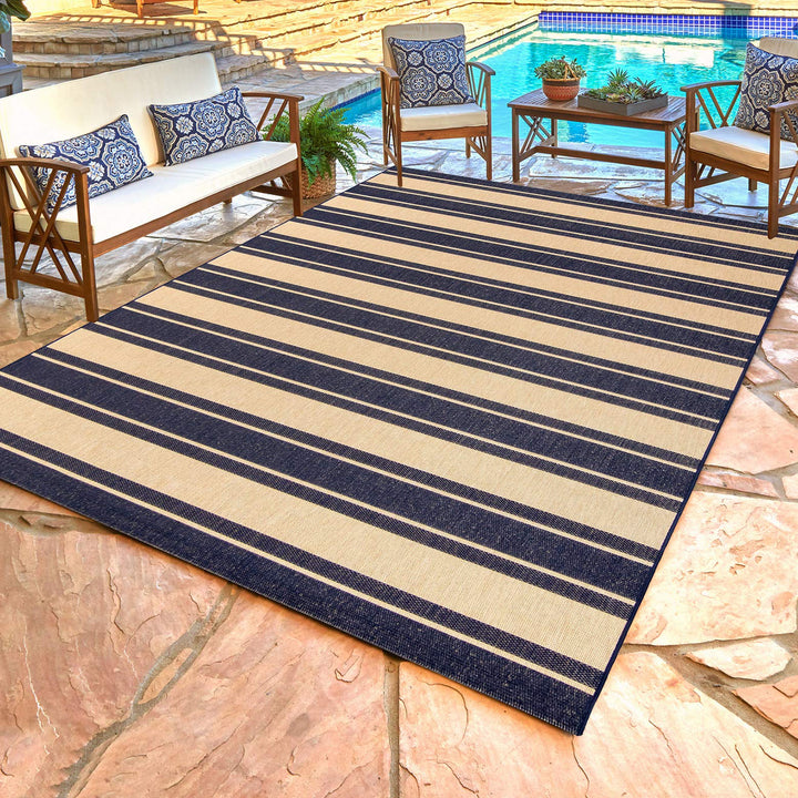Gertmenian Indoor Outdoor Classic Flatweave Area Rug Stain & UV Resistant Carpet 8'9"x13' - Diamond Home USA