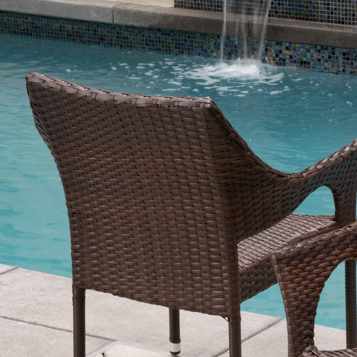 Christopher Knight Home Cliff Outdoor Wicker Chairs 2-Pcs Set Multibrown - Diamond Home USA