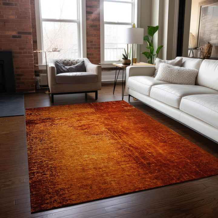 Addison Rugs Chantille ACN554 Orange 10' x 14 Indoor Outdoor Area Rug Stain - Diamond Home USA