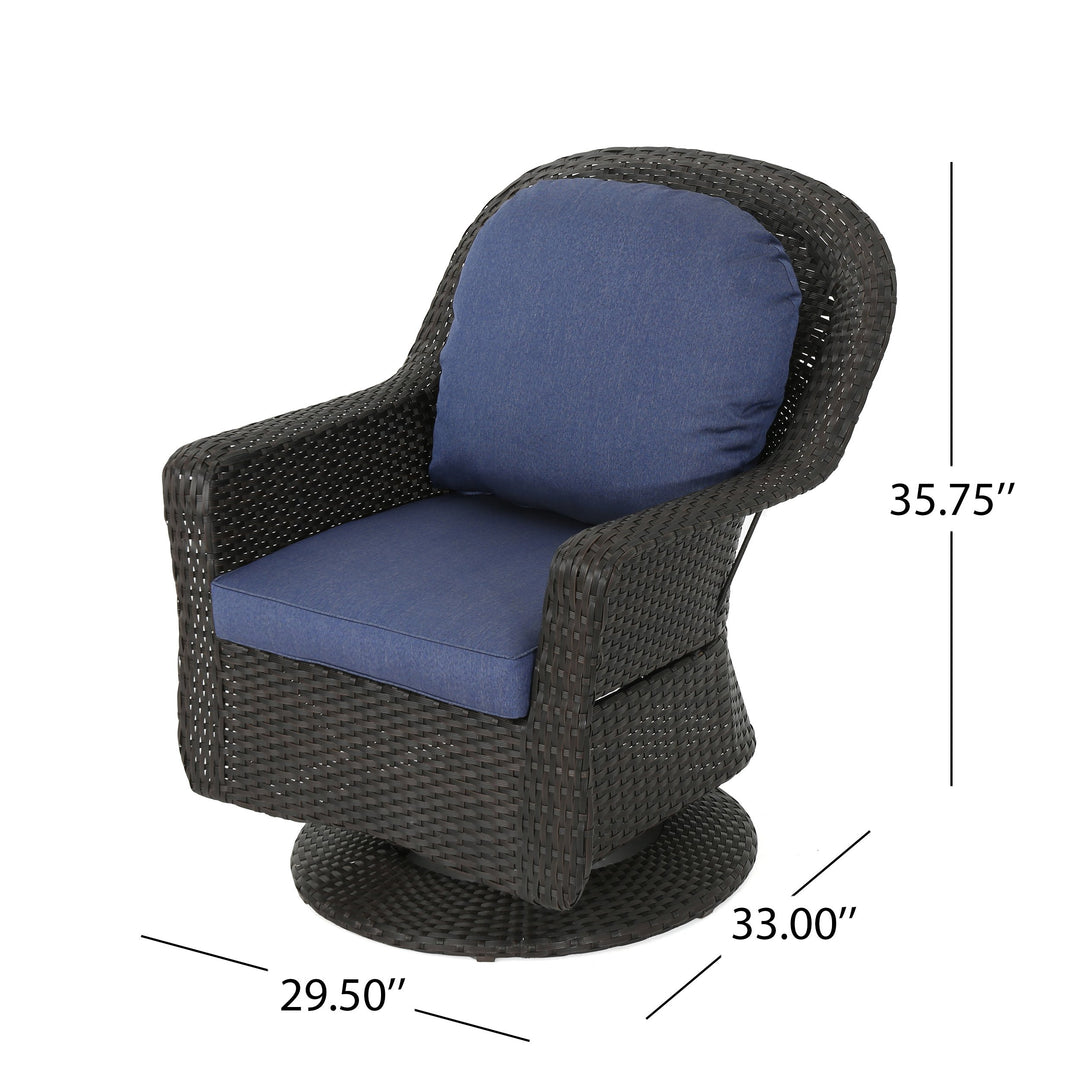 Christopher Knight Home Liam Outdoor Wicker Swivel Club Chairs with Water - Diamond Home USA
