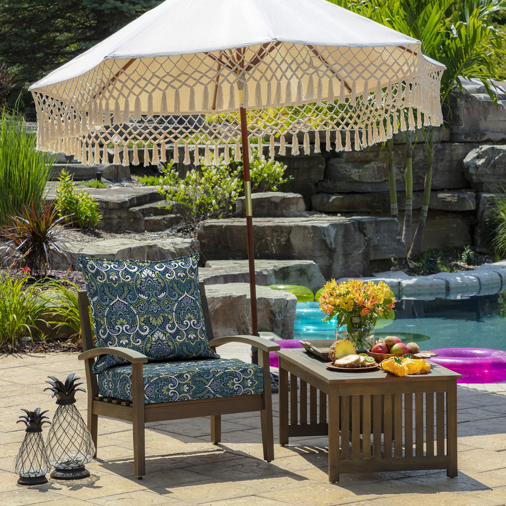 Arden Selections Outdoor Deep Seat Cushion Set 24 x 24 Rain-Proof Fade Resistant - Diamond Home USA