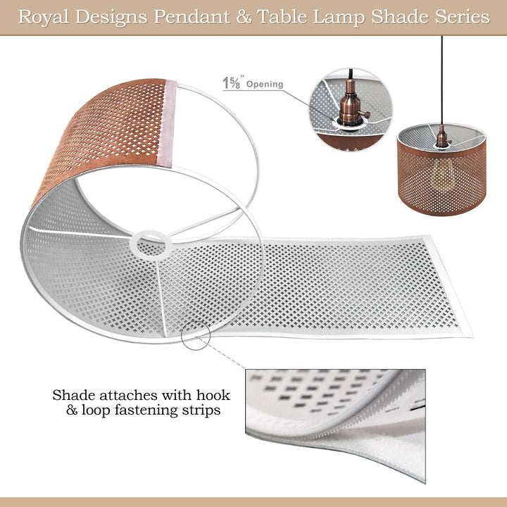 Do-it-yourself "Diy" Leather Stencil Design Uno Drop Hardback Lamp Shade Light - Diamond Home USA
