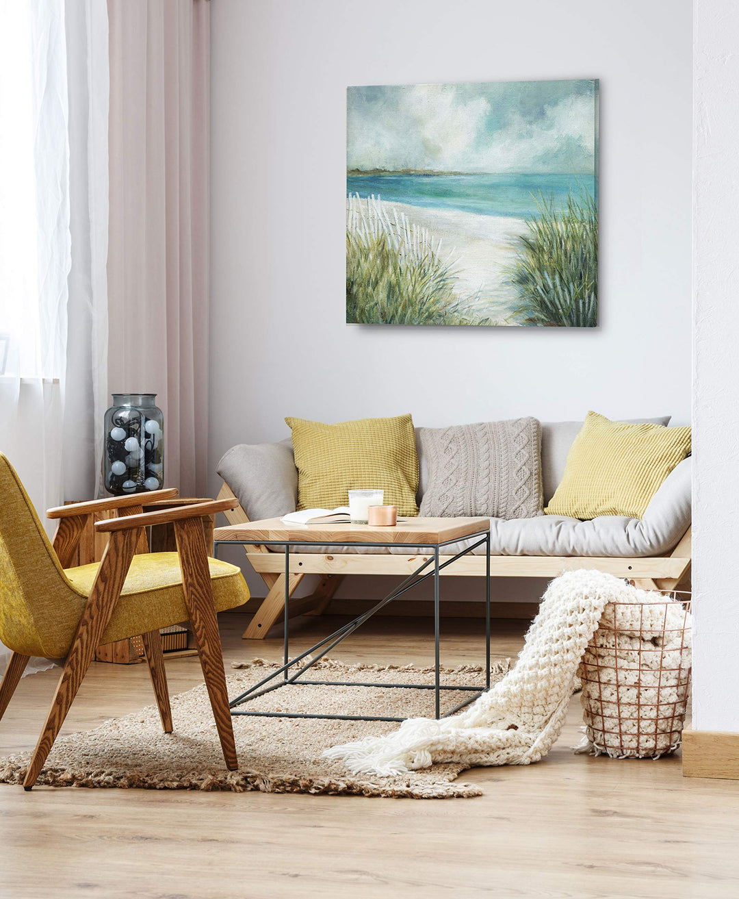 Wexford Home Coastal Fences-Gallery Wrapped Canvas Art Print 16x16 - Diamond Home USA