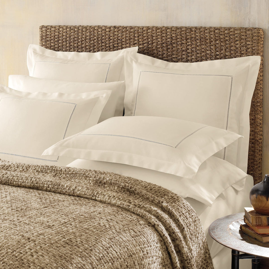 Bed Maker's Levinsohn Textile Company Cotton and Linen Blend Hemstitch Sham Gold - Diamond Home USA