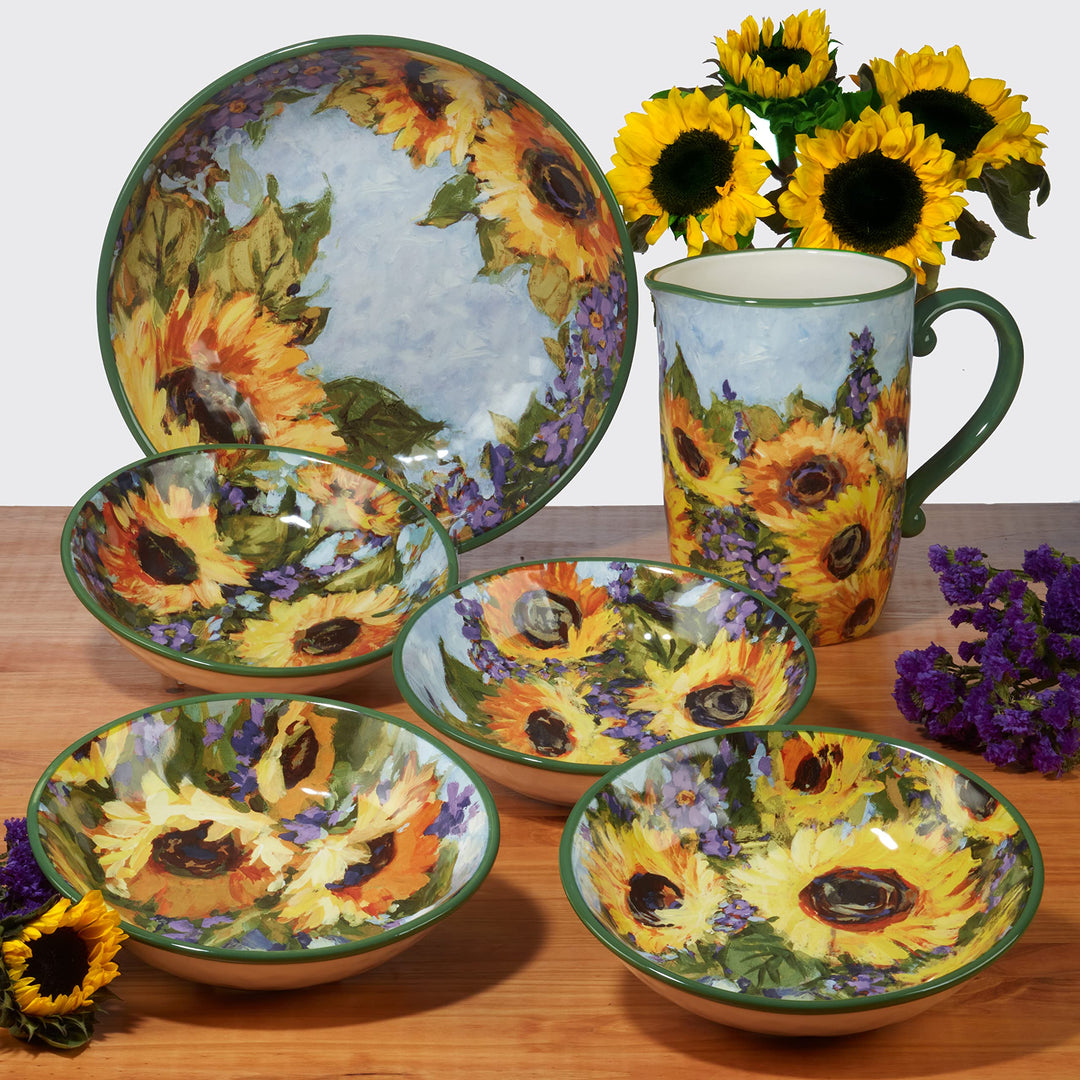 Certified International Sunflower Bouquet Square Platter 12.5" - Diamond Home USA