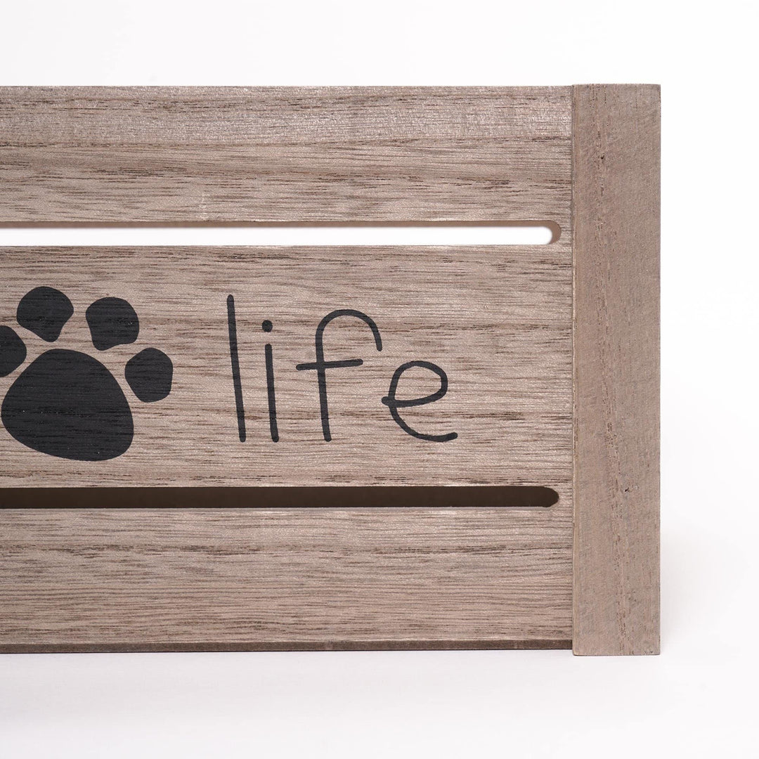 Joy Dog-Themed Wood Storage Crate Organizer Set of 3 Gray. Grey Farmhouse - Diamond Home USA