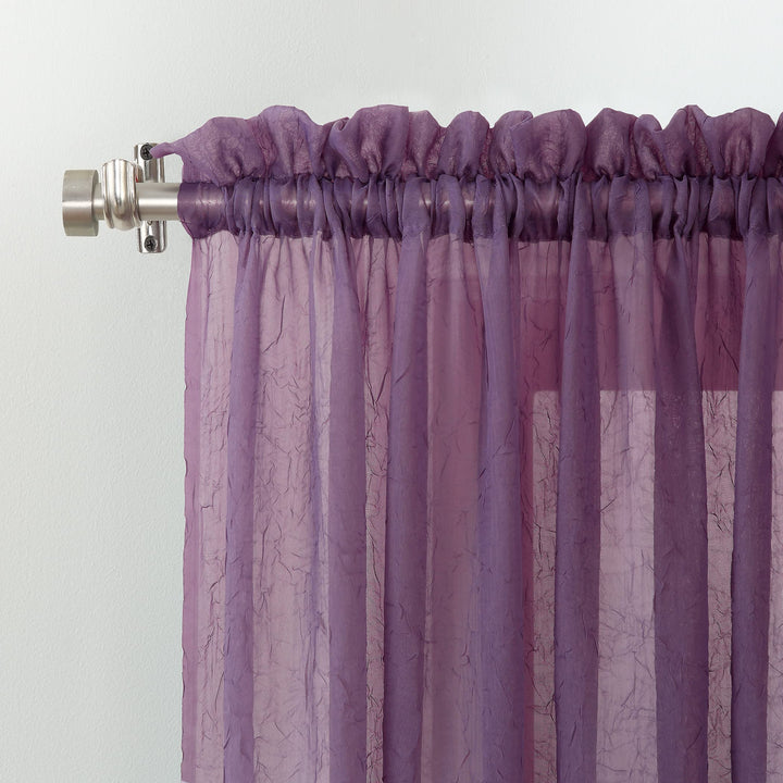 No. 918 Erica Crushed Voile Sheer Rod Pocket 1-Piece Curtain Panel, Single Panel