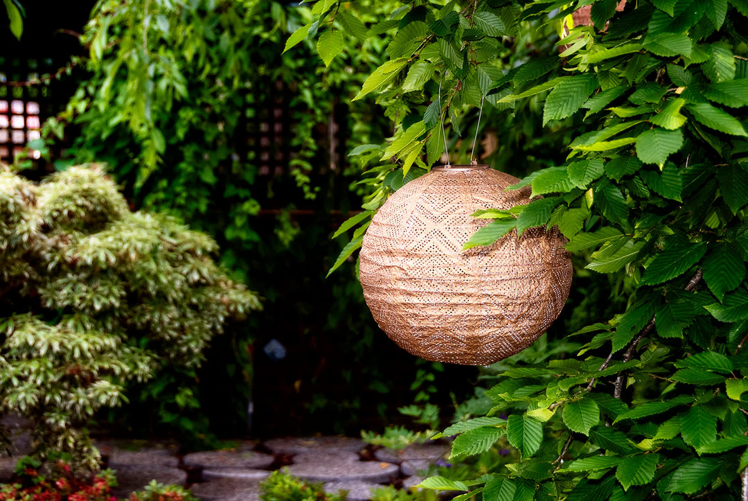 Allsop 31406 Soji Stella Market Handmade LED Outdoor Solar Lantern 12X12 Copper - Diamond Home USA