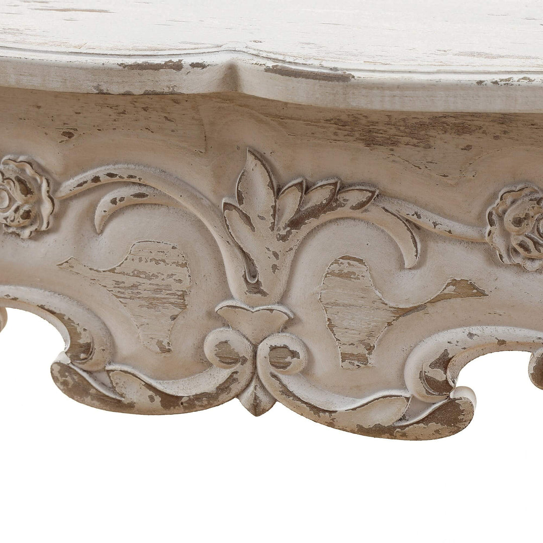 Wood Vintage Console and Entry Table Brown Cream Rustic Rectangle MDF Distressed - Diamond Home USA