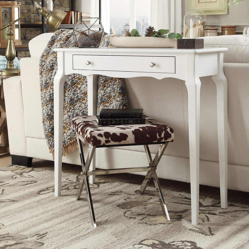 Inspire Q Daniella 1-Drawer Wood Accent Console Sofa Table by Bold White Painted - Diamond Home USA